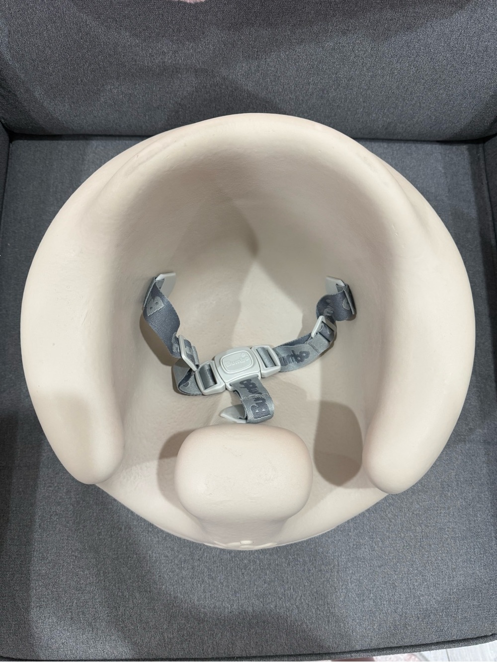 Bumbo Baby Infant Soft Foam Floor Seat with Adjustable Harness, Taupe - Picture 2 of 5